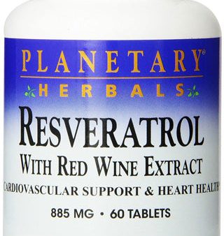 PLANETARY HERBALS - Resveratrol with Red Wine Extract - 60 Tablets For Discount