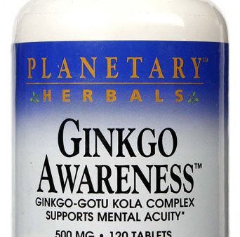 PLANETARY HERBALS - Ginkgo Awareness 500 mg - 120 Tablets Fashion