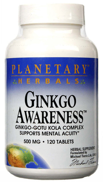 PLANETARY HERBALS - Ginkgo Awareness 500 mg - 120 Tablets Fashion